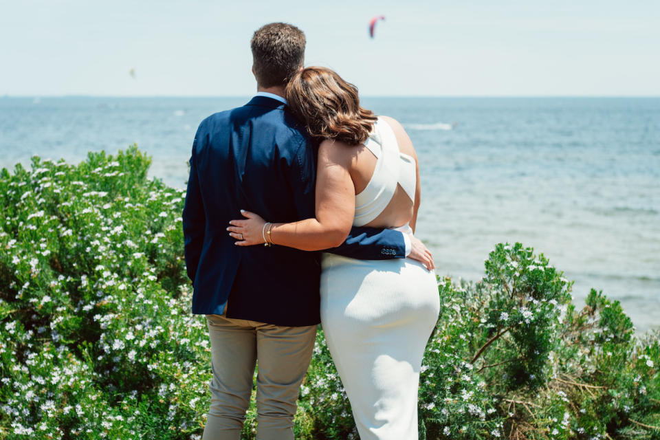 Emma and her husband at their micro wedding