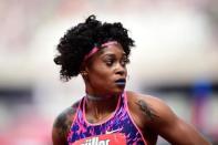 Athletics - London Anniversary Games - London, Britain - July 9, 2017 Jamaica's Elaine Thompson after winning the Women's 100m Hurdles final REUTERS/Hannah McKay