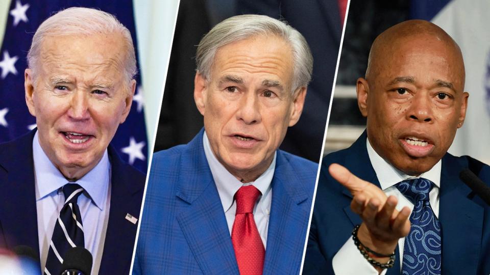 Joe Biden, Greg Abbott, Eric Adams