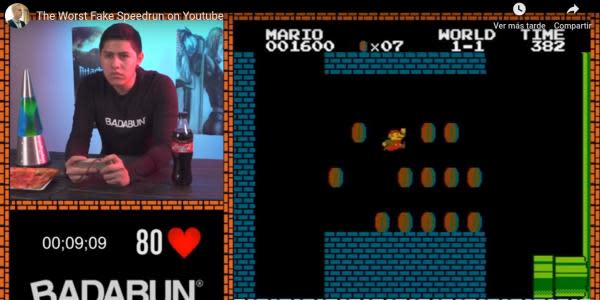 Badabun es acusado por falsificar un speedrun de Super Mario Bros 