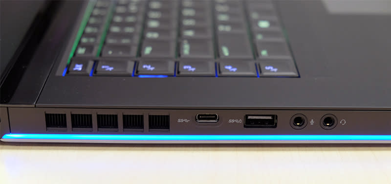 In addition to the Thunderbolt 3 port, there is a separate USB-C port on the left.