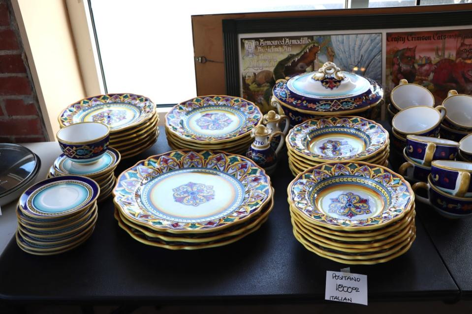 A large set of Positano ceramics went on sale for $1,800. One piece of the handcrafted dinnerware can retail for hundreds of dollars. Landon Aldo Paci/MEGA for NY Post