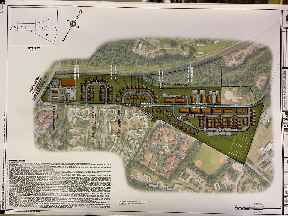 A footprint of the layout of Liberty Pointe, a new planned community at the former U.S. Army housing site Howard Commons in Eatontown.