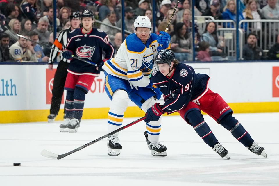 Blue Jackets center Kent Johnson was picked fifth overall in the 2021 draft.