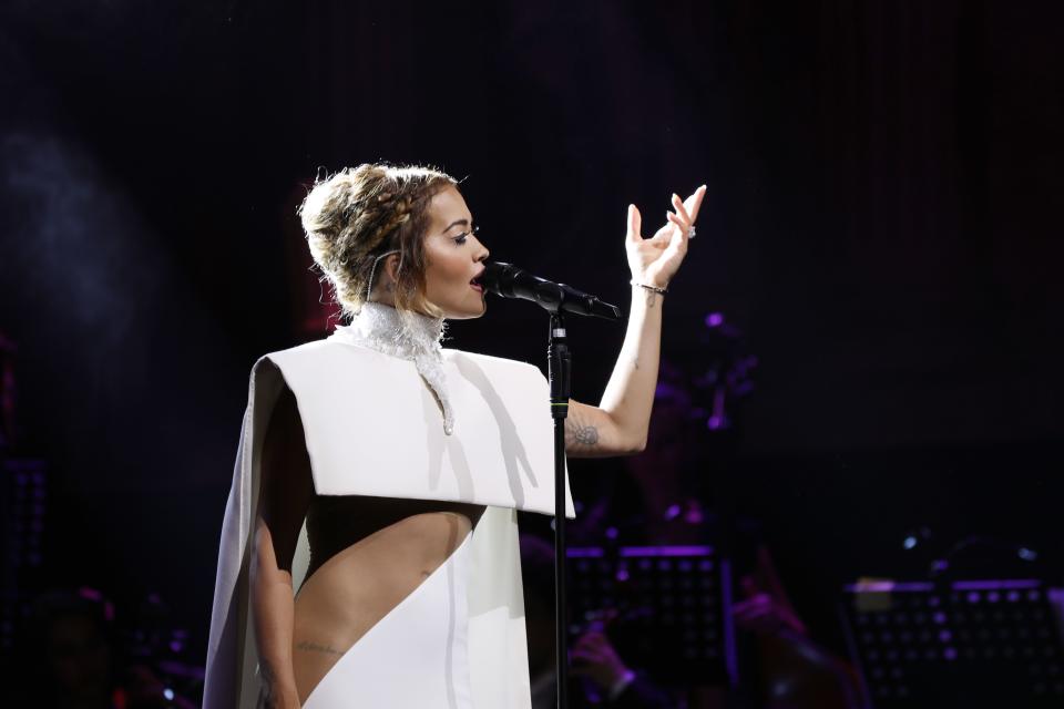 Rita Ora performs on stage at the amfAR gala Venezia 2023 Venice, Italy (Getty Images)