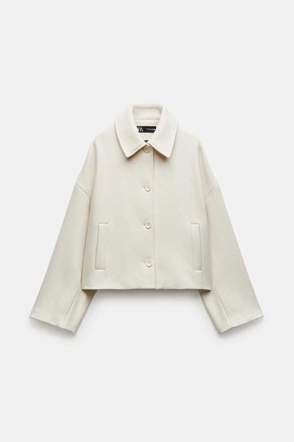 Manteau en laine blanc Zara