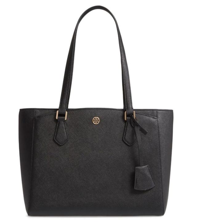 Tory Burch Black Saffiano Leather Robinson Double Zip Tote Tory Burch