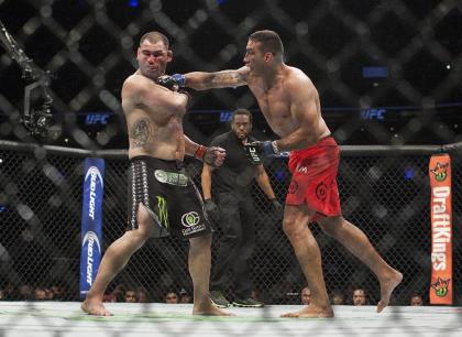Fabricio Werdum unified the UFC heavyweight title in a stunning upset over Cain Velasquez. (AP Photo/Christian Palma)