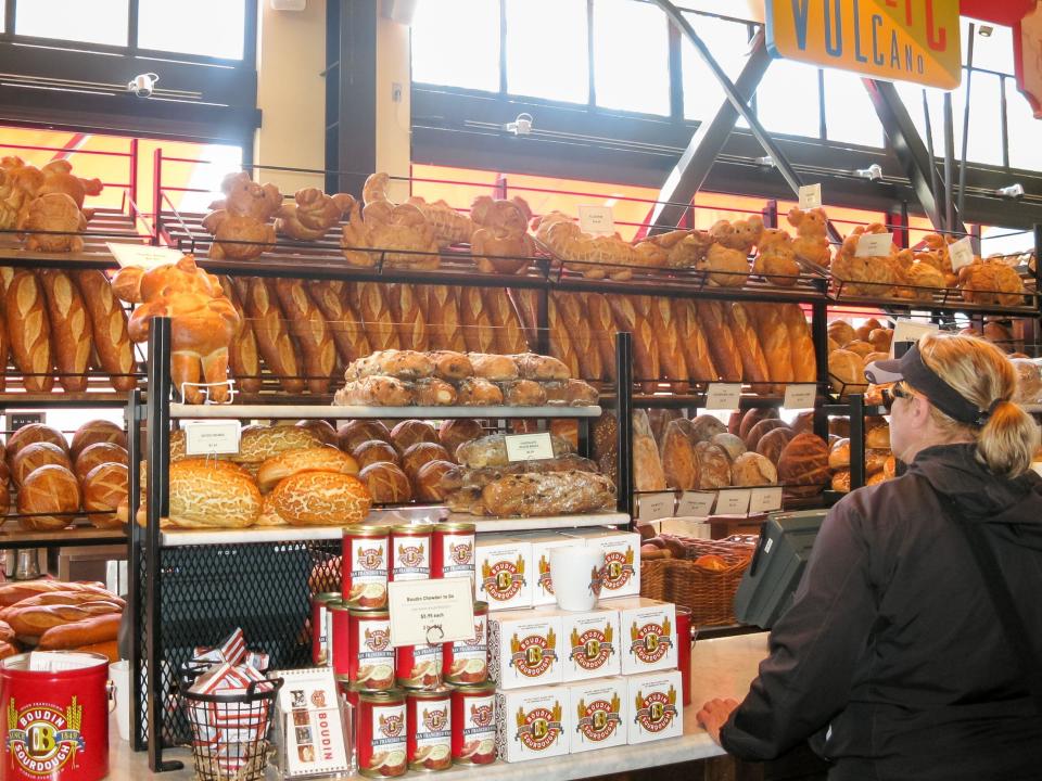 bakery wall full of bread