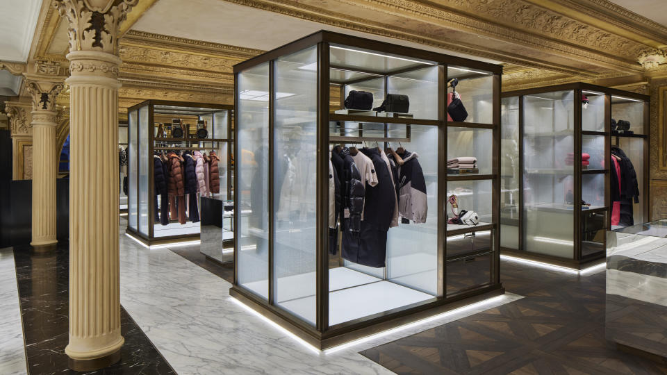 Inside the new Moncler store in Milan’s Galleria Vittorio Emanuele II.