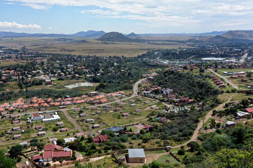 An aerial view of central Maseru, the capital of Lesotho.<span class="copyright">Lindokuhle Sobekwa—Magnum Photos for TIME</span>