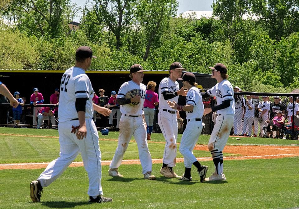 Caney took down Glencoe 5-2 in the Class B state quarterfinal Friday at Palmer Field at Dolese in Oklahoma City.