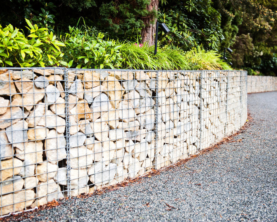 7. Retain a border with stone-filled gabions