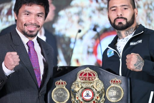 Manny Pacquiao (L) and Argentina's Lucas Matthysse will fight in Kuala Lumpur on Sunday