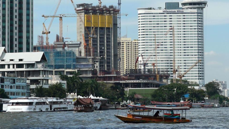 Bangkok's skyline along the Chao Phraya River.