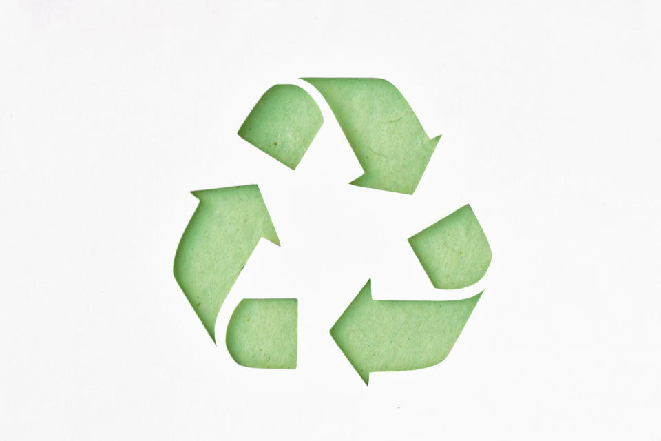 The ‘chasing arrows’ recycling symbol Photo: Getty Images