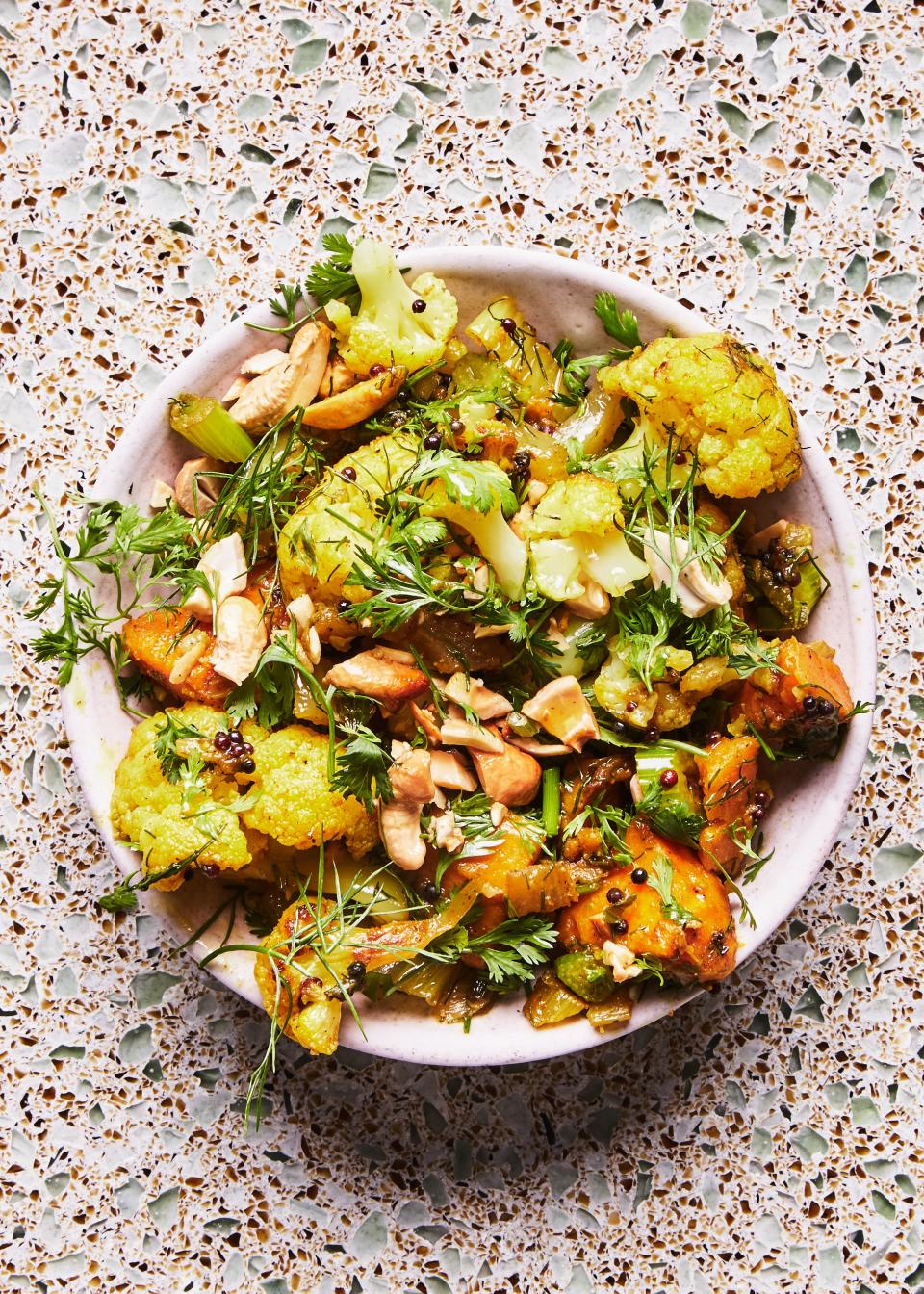 Spicy Cauliflower Sabzi with Cashews