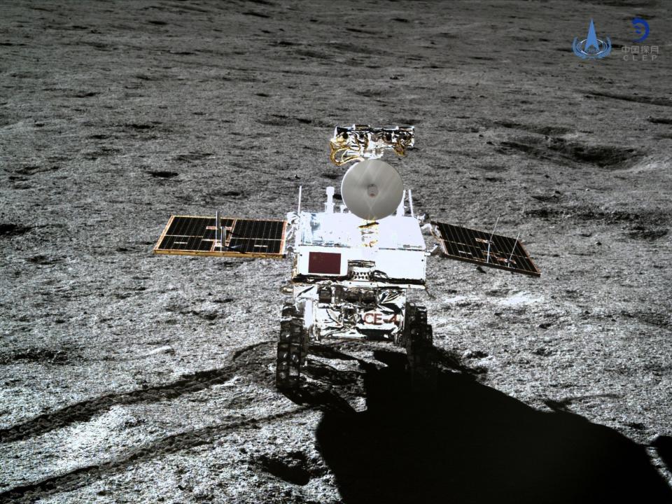 Lunar rover Yutu-2, taken with the Chang'e 4 lander's terrain camera on the far side of the moon on 11 January 2019: EPA