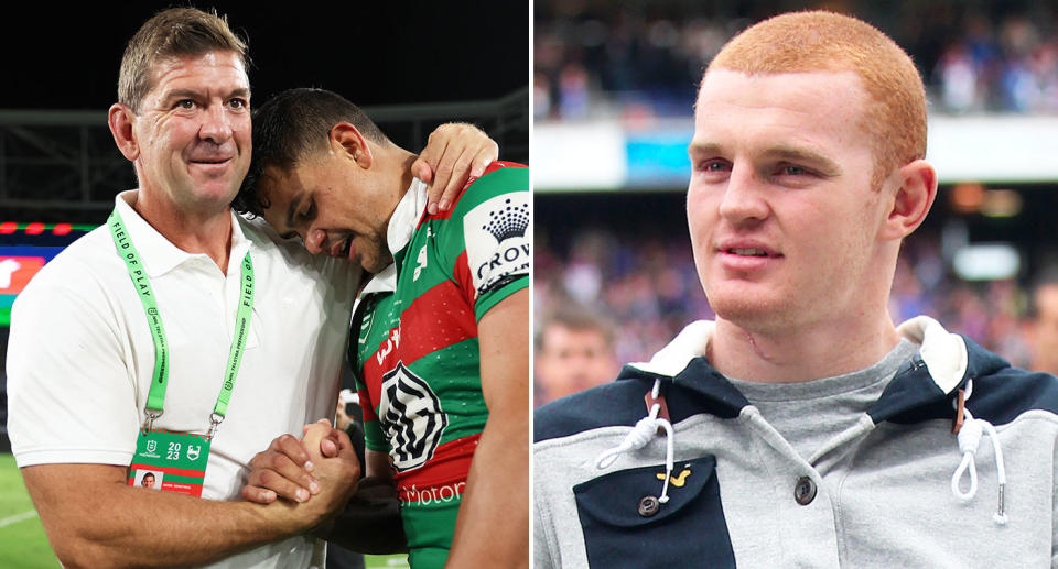 Former NRL star Alex McKinnon thinks Souths coach Jason Demetriou may be out of a job come the end of the season. Pic: Getty