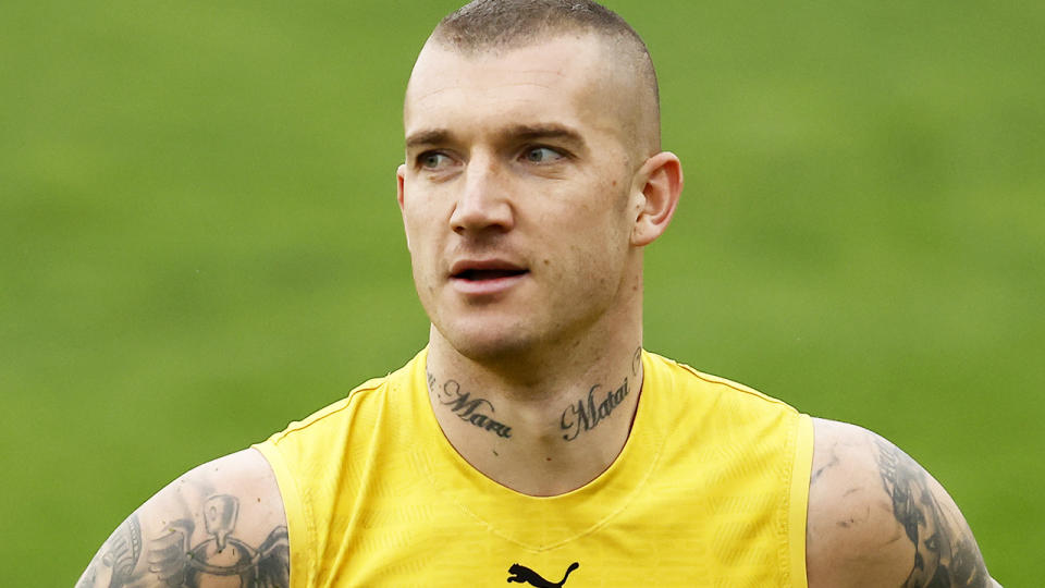 Dustin Martin, pictured here at a a Richmond Tigers training session at Punt Road Oval.