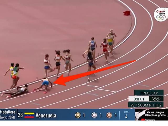 Dutch runner attempting 6 distance races in 8 days fell on the final lap of  qualifying but pulled off a stunning comeback to win