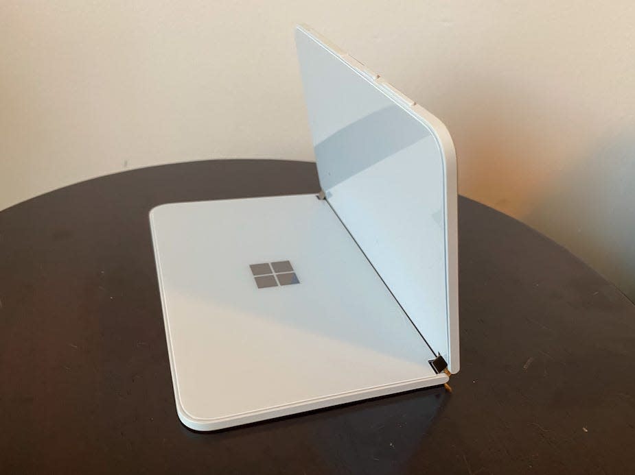 Surface Duo bent back