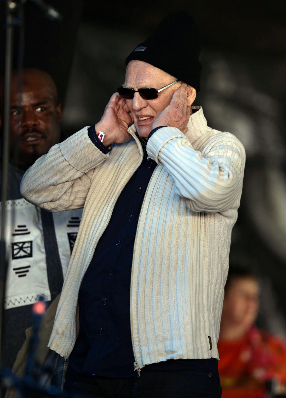 Ginger Baker performing at the Field Day Festival in Victoria Park, east London.