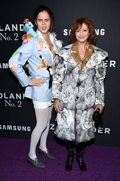 Susan Sarandon and her son Miles Robbins at the “Zoolander 2″ world premiere at Alice Tully Hall on February 9, 2016 in New York City.