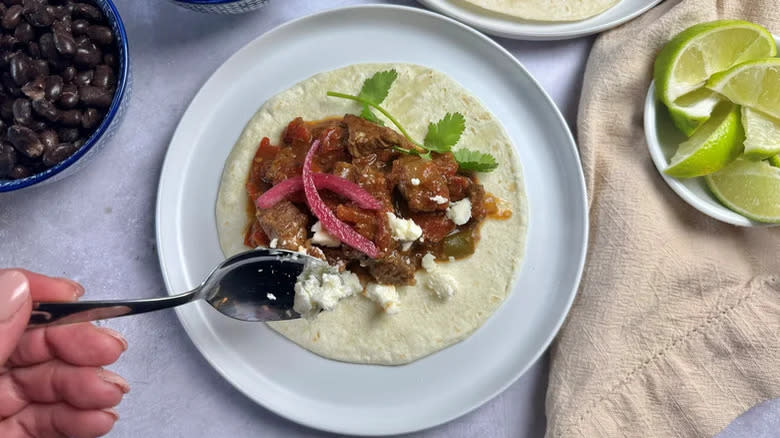 Carne picada on taco