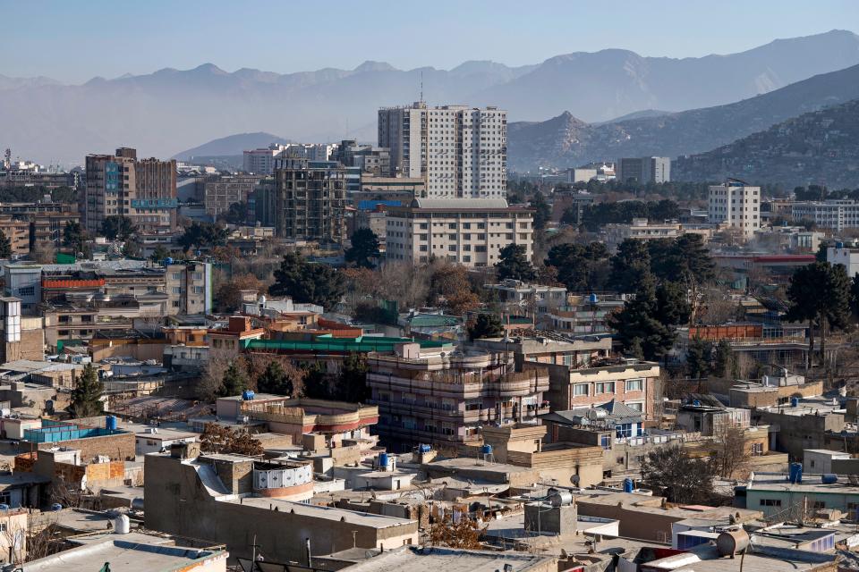 A general view shows residential buildings in Kabul on January 11, 2024. A powerful 6.4-magnitude earthquake hit northeastern Afghanistan on January 11, shaking buildings from the capital Kabul to Islamabad in neighbouring Pakistan