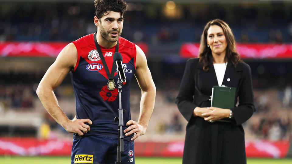 Christian Petracca, pictured here after being awarded the Frank 'Checker' Hughes Medal.