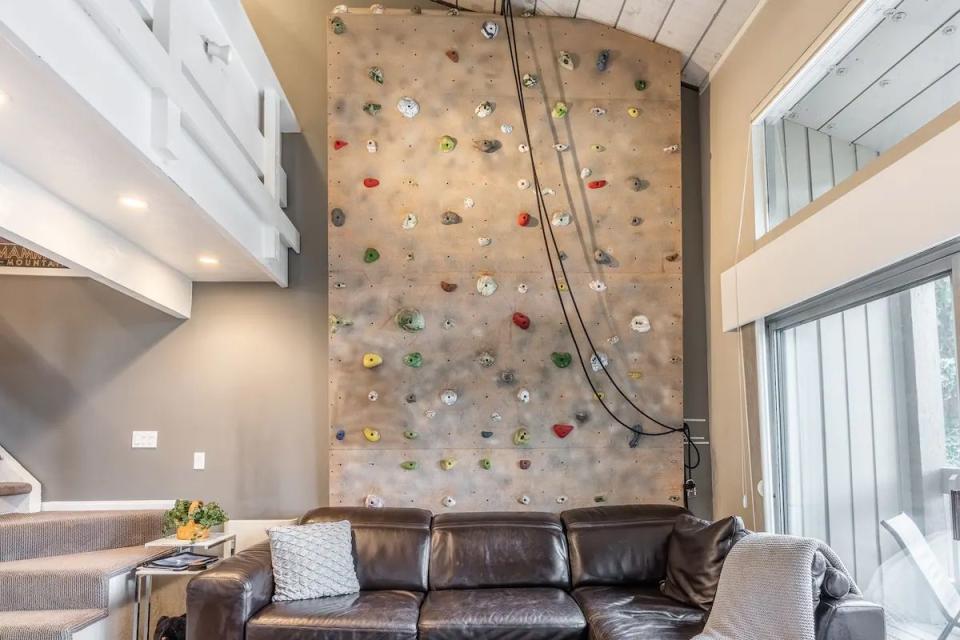 3) The California apartment with a climbing wall