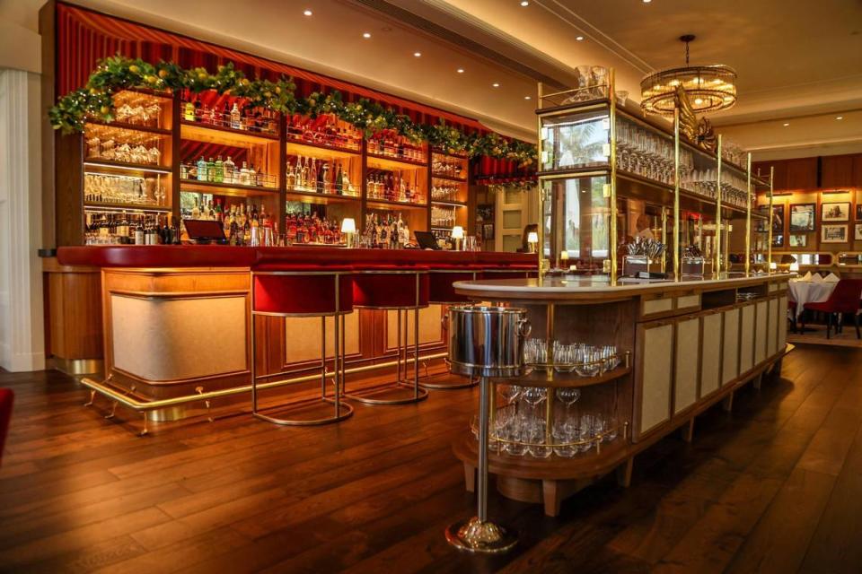 The bar at Rao’s Italian restaurant at the Loews Miami Beach Hotel.