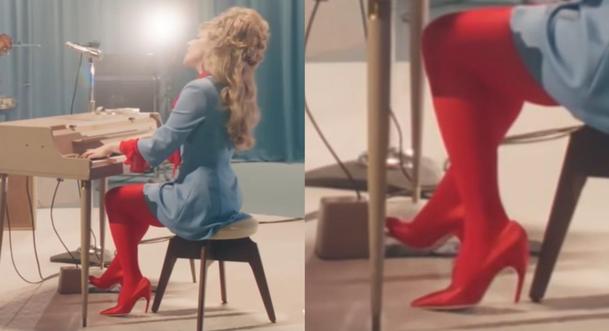 Lady Gaga sings a duet with Bruno Mars in Roger Vivier pumps for the music video “Die With a Smile”