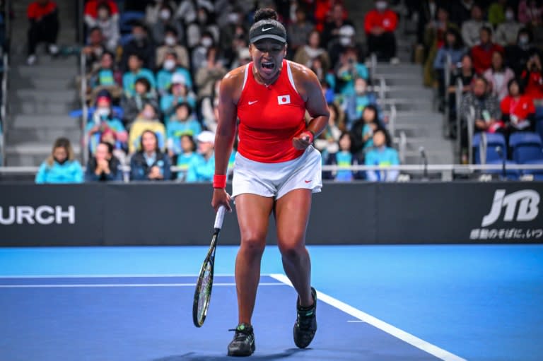 Naomi Osaka helped Japan take a 2-0 lead over Kazakhstan in their Billie Jean King Cup qualifier in Tokyo (Yuichi YAMAZAKI)