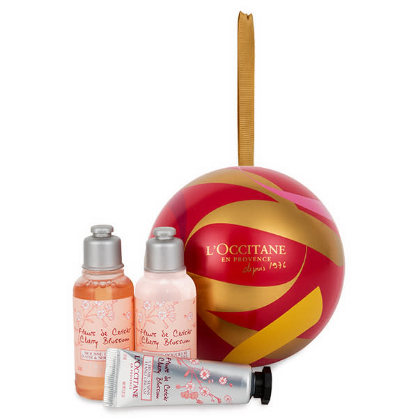 <p><a rel="nofollow noopener" href="http://uk.loccitane.com/cherry-blossom-festive-bauble,83,1,29831,971355.htm" target="_blank" data-ylk="slk:Loccitane, £10;elm:context_link;itc:0;sec:content-canvas" class="link "><em>Loccitane, £10</em></a> </p>