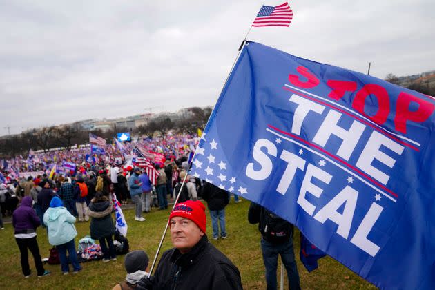 Supporters of Donald Trump gather near the Washington Monument before a Jan. 6 rally as Congress prepared to affirm President-elect Joe Biden's victory. (Photo: John Minchillo/Associated Press)