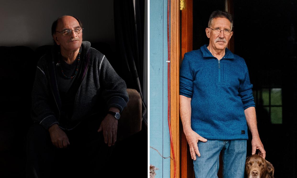 <span>Eddy Ambrose, left, and Richard Beauvais in Sechelt, British Columbia, Canada, in May 2023. </span><span>Photograph: (Alana Paterson/The New York Times) Credit: New York Times / Redux / eyevine</span>