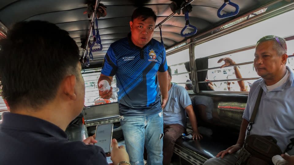 Mar Valbuena, chairman of transport group Manibela, has organized several protests against the jeepney modernization plan. - Josefiel Rivera/SOPA Images/LightRocket/Getty Images