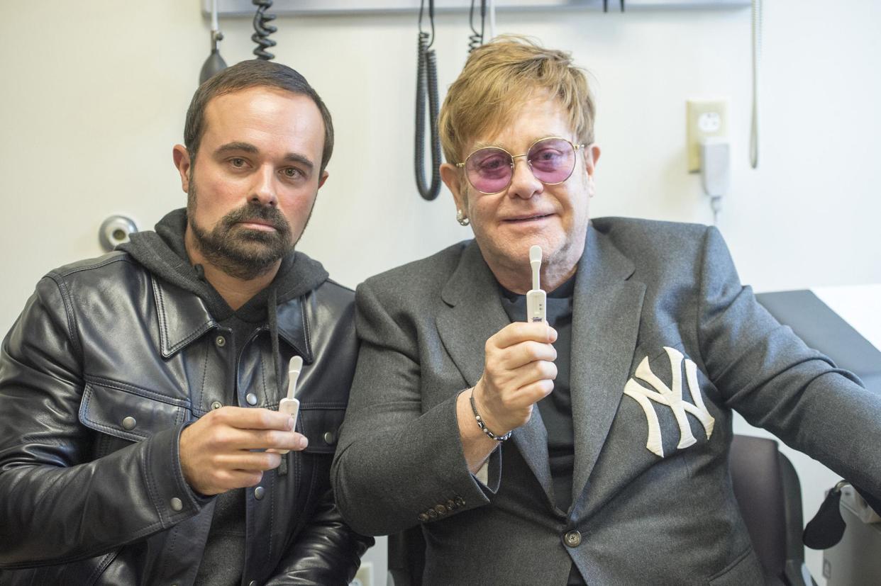 Sir Elton John and Evgeny Lebedev using simple mouth swab tests: Jeremy Selwyn