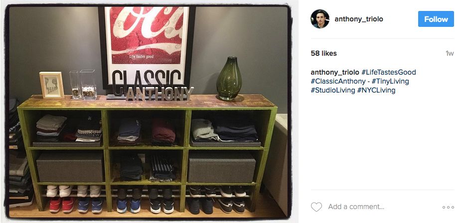 Anthony Triolo has attracted attention for his tiny apartment. (Instagram)