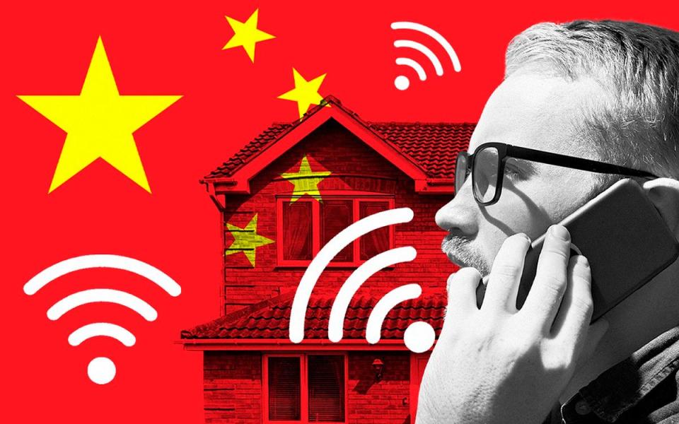 smart devices and china flag illustration