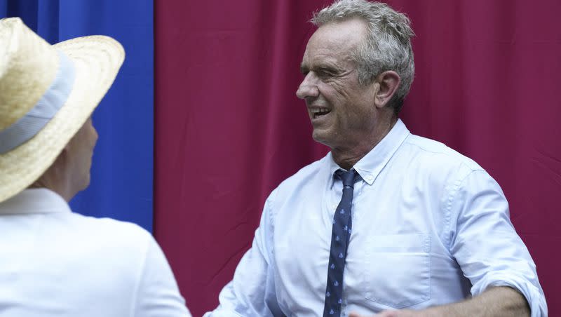 Democratic presidential hopeful Robert F. Kennedy Jr., greets supporters after speaking at a campaign event on Tuesday, Aug. 22, 2023, in Spartanburg, S.C.