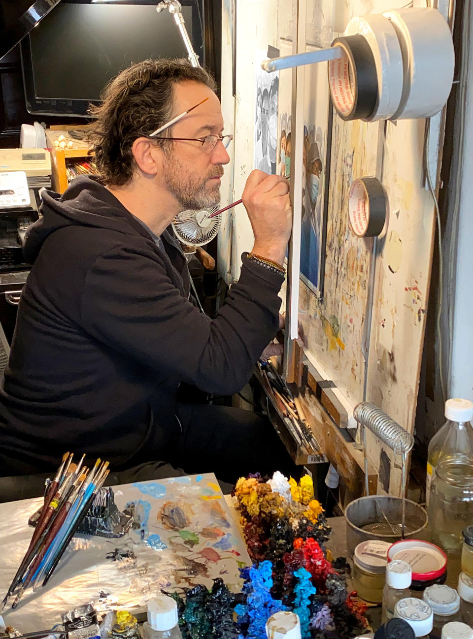 Tim O’Brien in his New York studio.<span class="copyright">Courtesy Tim O’Brien</span>