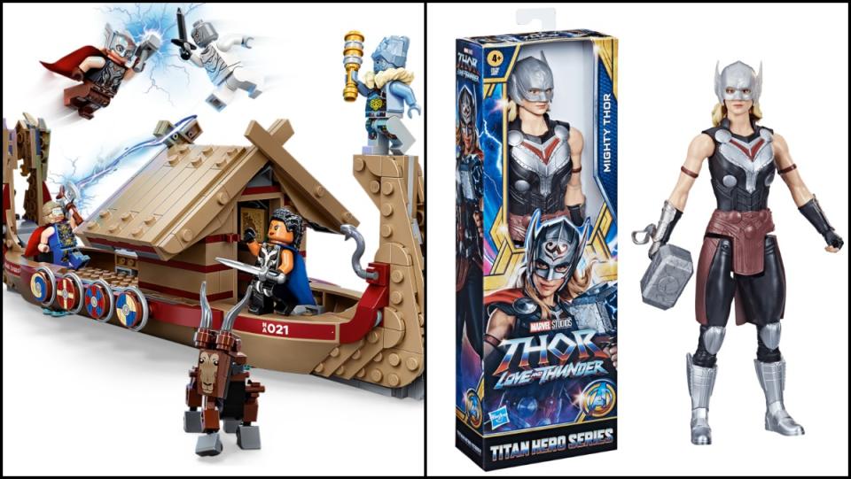 New Thor Love and Thunder LEGO set and Hasbro toys reveal Jane's Mighty Thor, King Valkyrie, Gorr the Butcher, Thor new costume and more