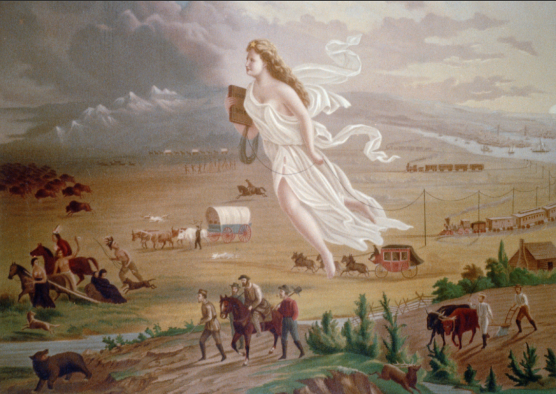 American Progress by John Gast, 1872 | LIBRARY OF CONGRESS. This work embodied 19th century Manifest Destiny, the belief that U.S territorial expansion was preordained.