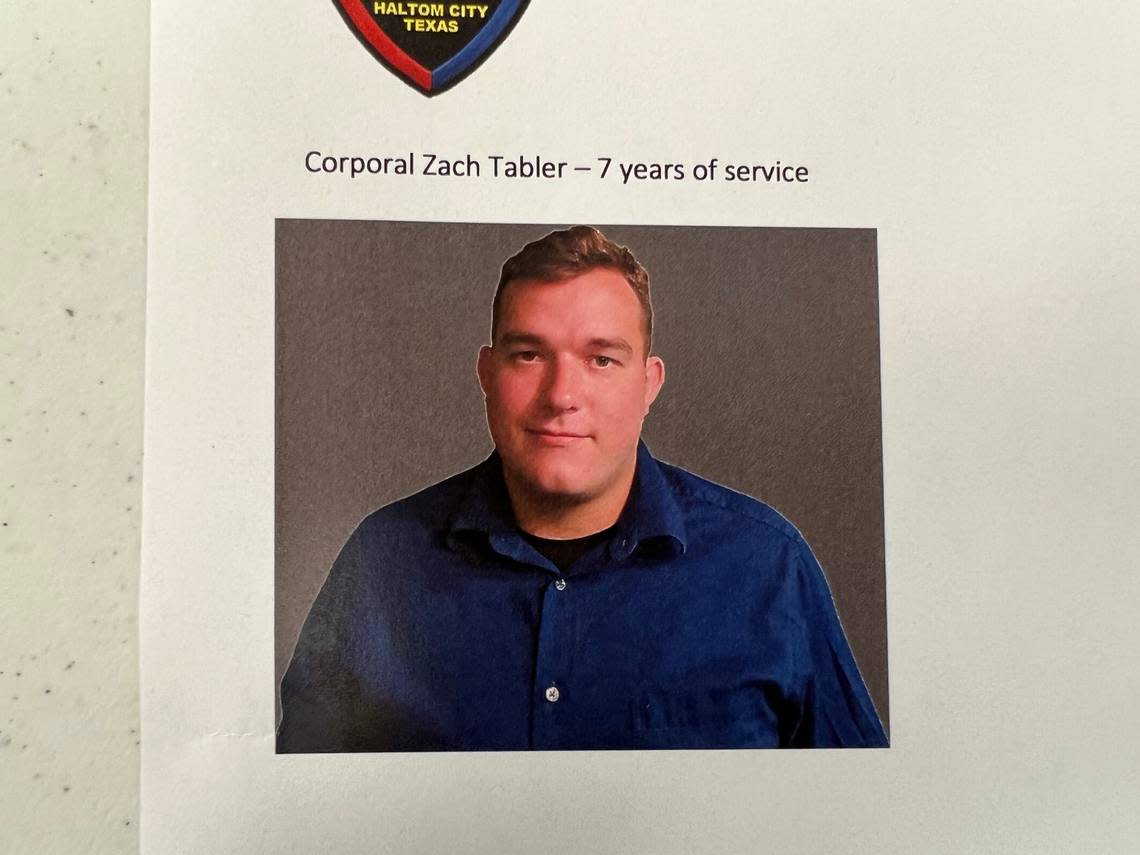 Haltom City Cpl. Zach Tabler, who has seven years of service, was one of three officers wounded during a shooting Saturday night.