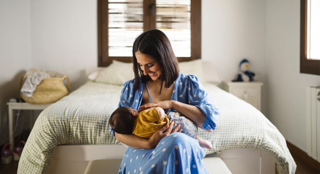 Woman breastfeeding a baby