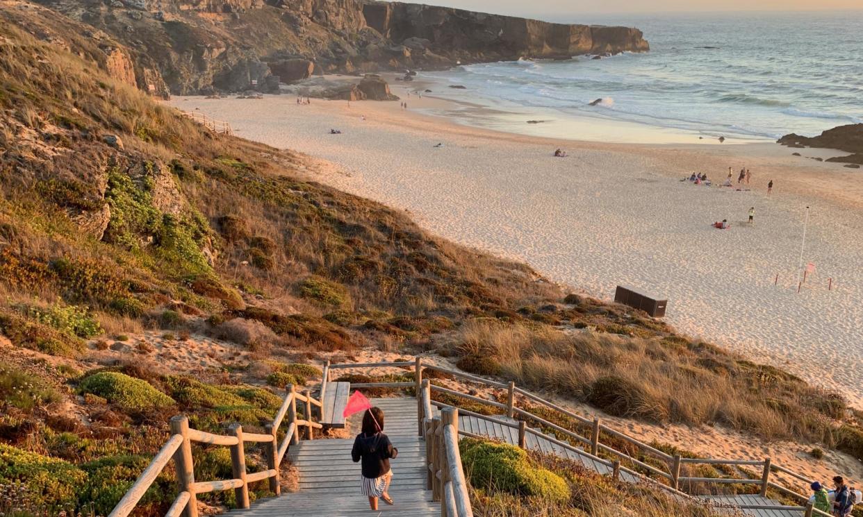 <span>Praia do Malhão beach on Portugal’s Alentejo coast.</span><span>Photograph: Amaia Arozena and Gotzon Iraola/Getty Images</span>