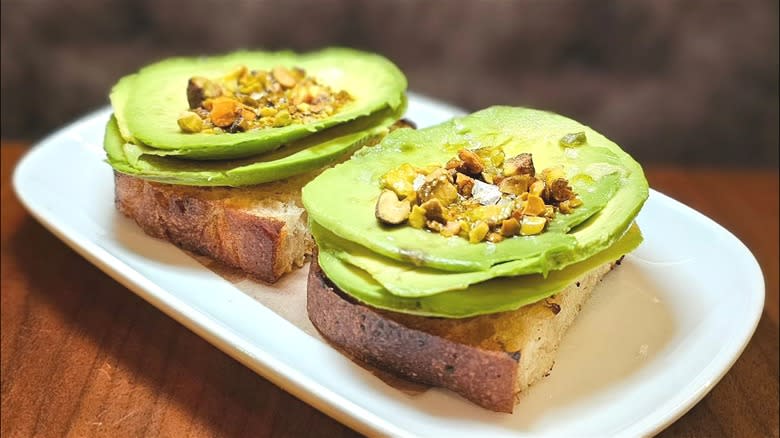 Artisanal avocado toast plate